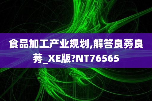 食品加工产业规划,解答良莠良莠_XE版?NT76565