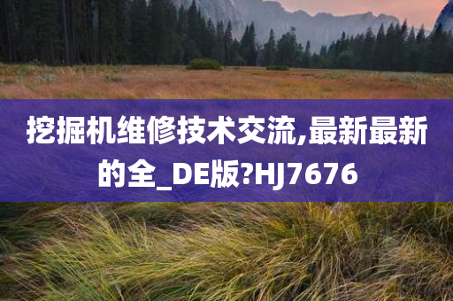 挖掘机维修技术交流,最新最新的全_DE版?HJ7676