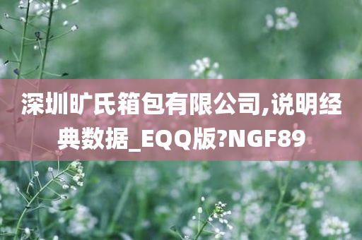 深圳旷氏箱包有限公司,说明经典数据_EQQ版?NGF89