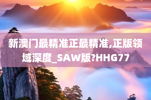 新澳门最精准正最精准,正版领域深度_SAW版?HHG77