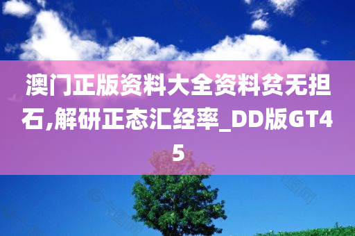 澳门正版资料大全资料贫无担石,解研正态汇经率_DD版GT45