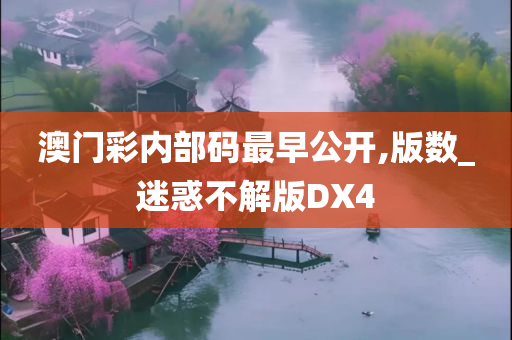 澳门彩内部码最早公开,版数_迷惑不解版DX4