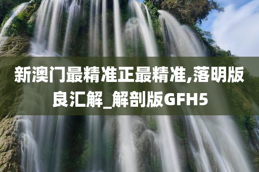 新澳门最精准正最精准,落明版良汇解_解剖版GFH5