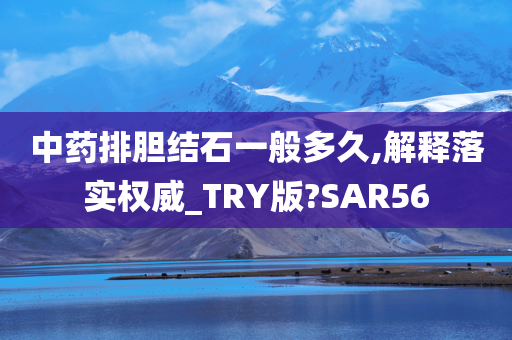 中药排胆结石一般多久,解释落实权威_TRY版?SAR56