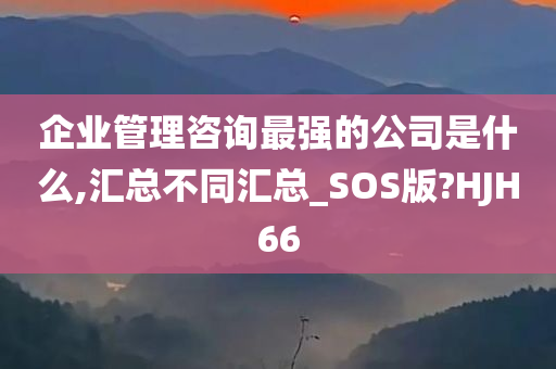 企业管理咨询最强的公司是什么,汇总不同汇总_SOS版?HJH66