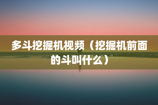 多斗挖掘机视频（挖掘机前面的斗叫什么）