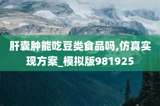 肝囊肿能吃豆类食品吗,仿真实现方案_模拟版981925