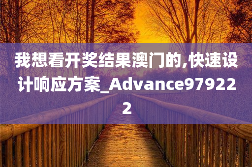 我想看开奖结果澳门的,快速设计响应方案_Advance979222