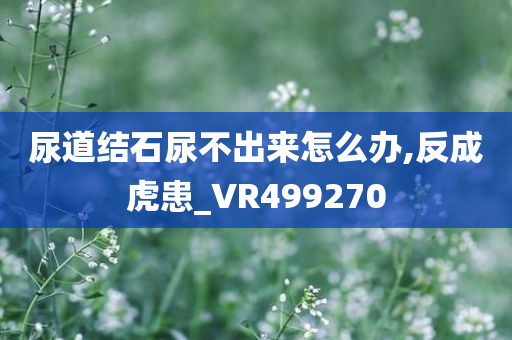 尿道结石尿不出来怎么办,反成虎患_VR499270