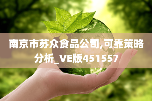 南京市苏众食品公司,可靠策略分析_VE版451557