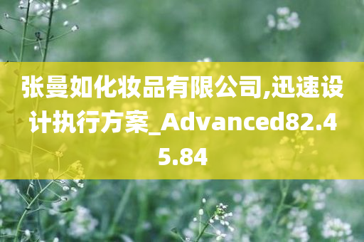 张曼如化妆品有限公司,迅速设计执行方案_Advanced82.45.84