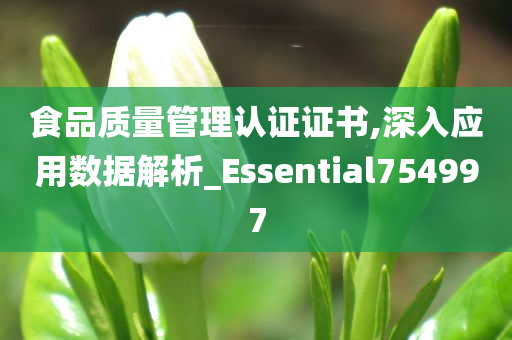 食品质量管理认证证书,深入应用数据解析_Essential754997