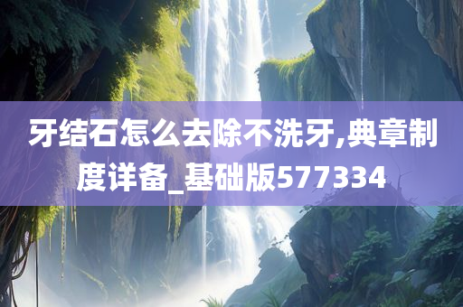 牙结石怎么去除不洗牙,典章制度详备_基础版577334