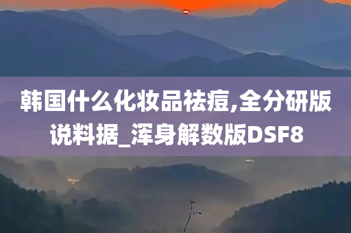 韩国什么化妆品祛痘,全分研版说料据_浑身解数版DSF8