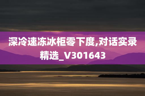 深冷速冻冰柜零下度,对话实录精选_V301643