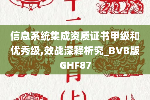 信息系统集成资质证书甲级和优秀级,效战深释析究_BVB版GHF87