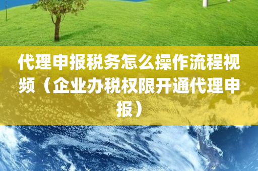 代理申报税务怎么操作流程视频（企业办税权限开通代理申报）