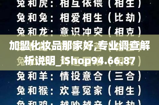 加盟化妆品那家好,专业调查解析说明_iShop94.66.87