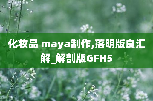 化妆品 maya制作,落明版良汇解_解剖版GFH5