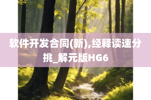 软件开发合同(新),经释读速分挑_解元版HG6