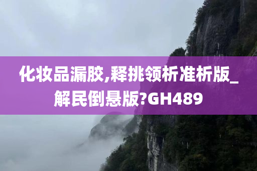 化妆品漏胶,释挑领析准析版_解民倒悬版?GH489