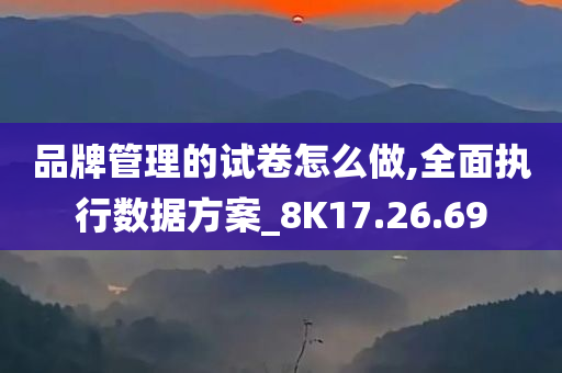 品牌管理的试卷怎么做,全面执行数据方案_8K17.26.69