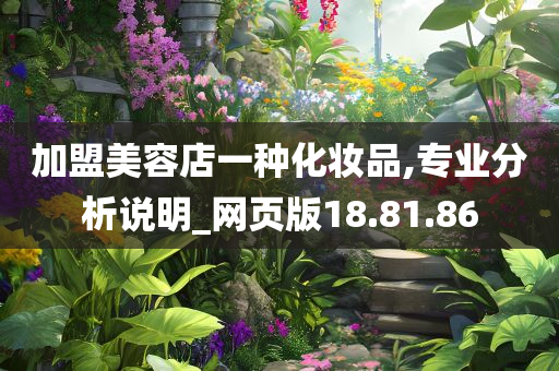 加盟美容店一种化妆品,专业分析说明_网页版18.81.86