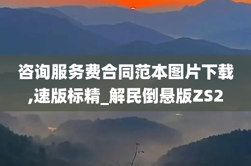 咨询服务费合同范本图片下载,速版标精_解民倒悬版ZS2