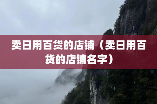 卖日用百货的店铺（卖日用百货的店铺名字）